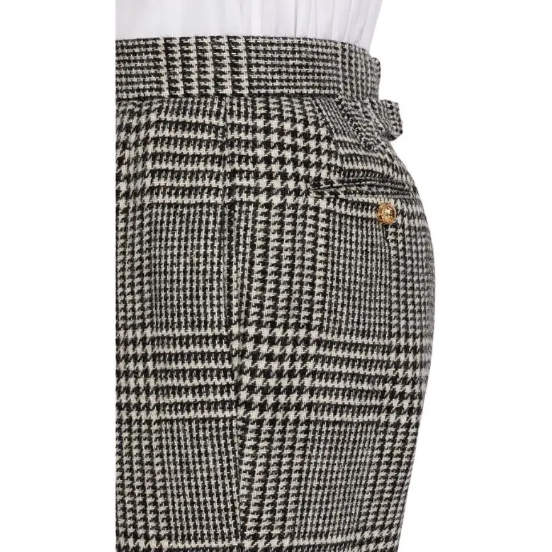 THOM BROWNE Patchwork Cropped Wool Trousers-1