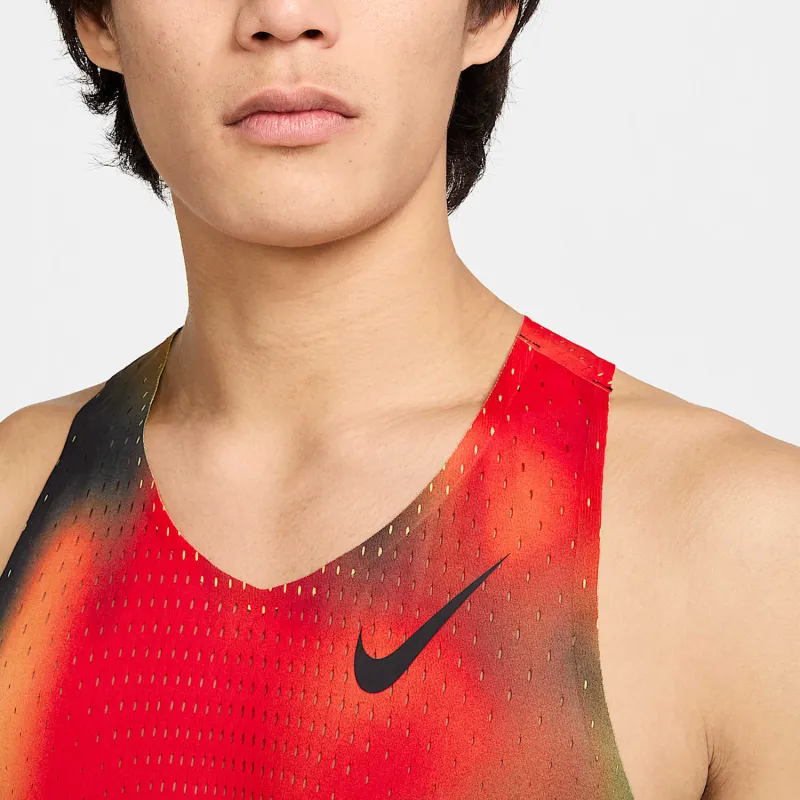 Nike AEROSWIFTDri-FIT ADV Tank Tops Men's Light Lemon/Light Red/Black/Black-4