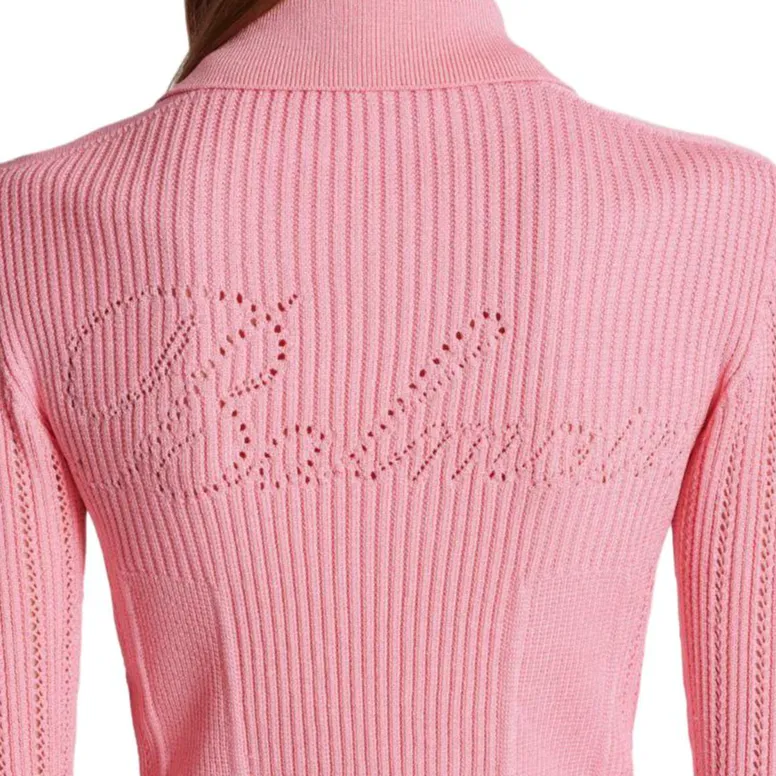 BALMAIN Logo embroidered Knit Cardigan-7