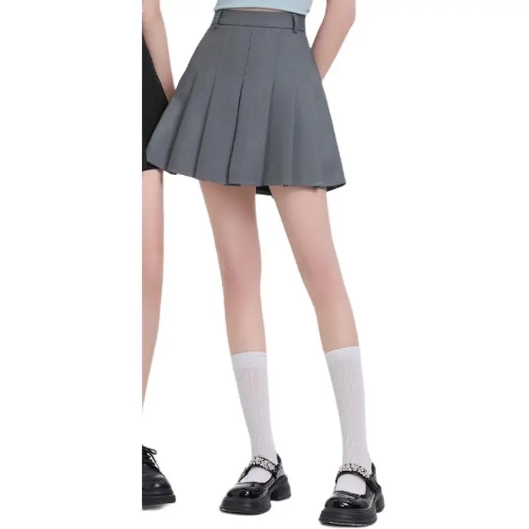 Three Blessings Casual Short Skirts Women's Gray-4