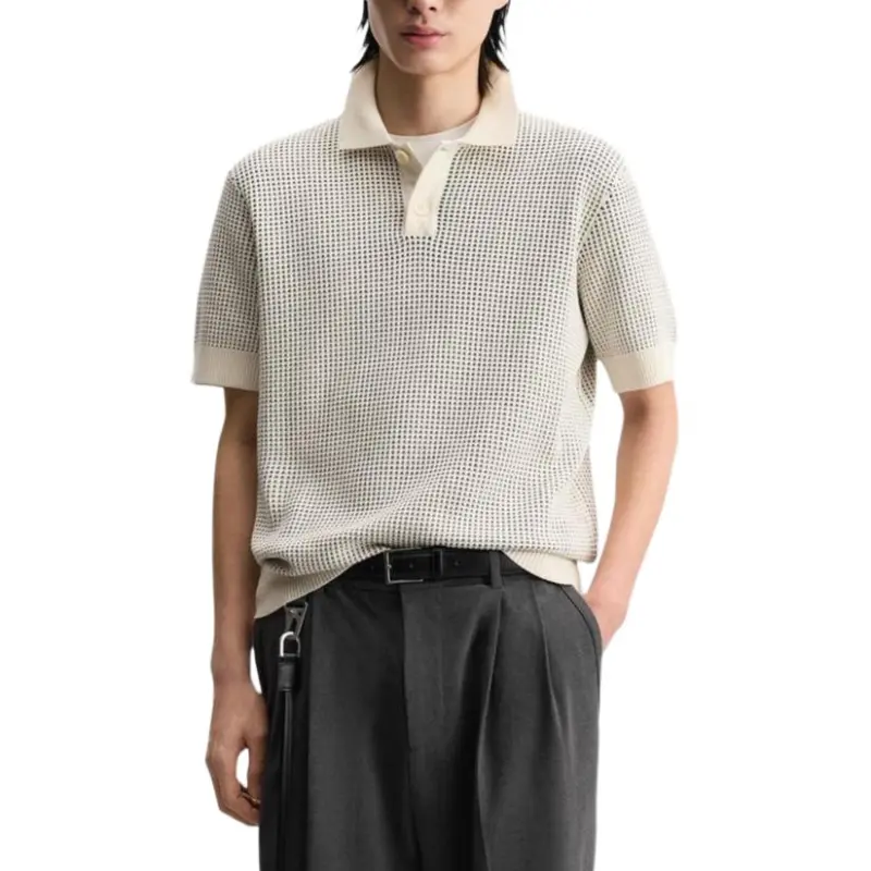 ZARA Polo Shirt Men's Raw White-2