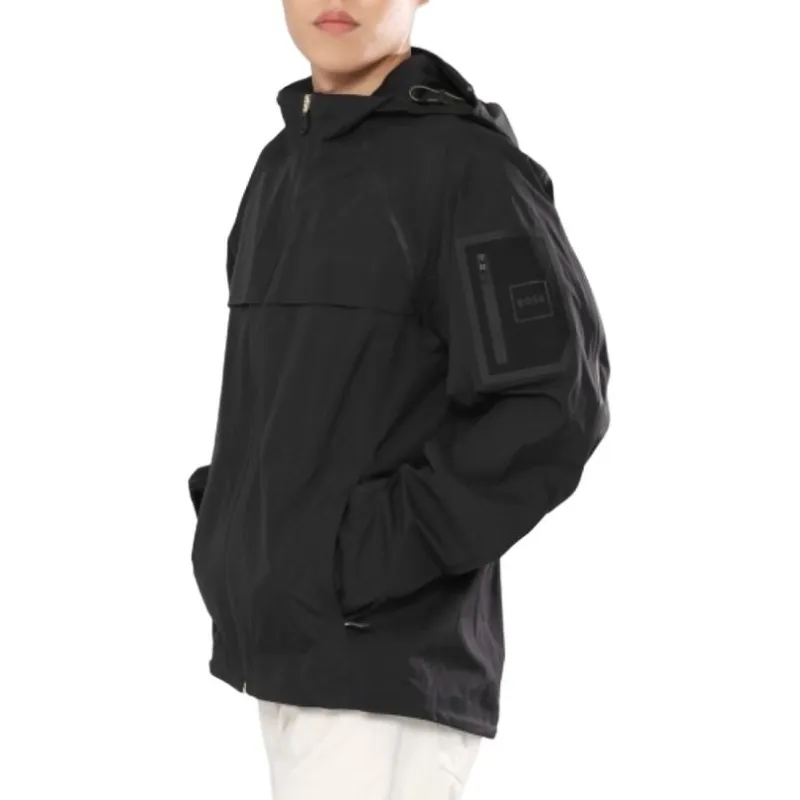 HUGO BOSS Logo Patch Hooded Zipped Jacket-3