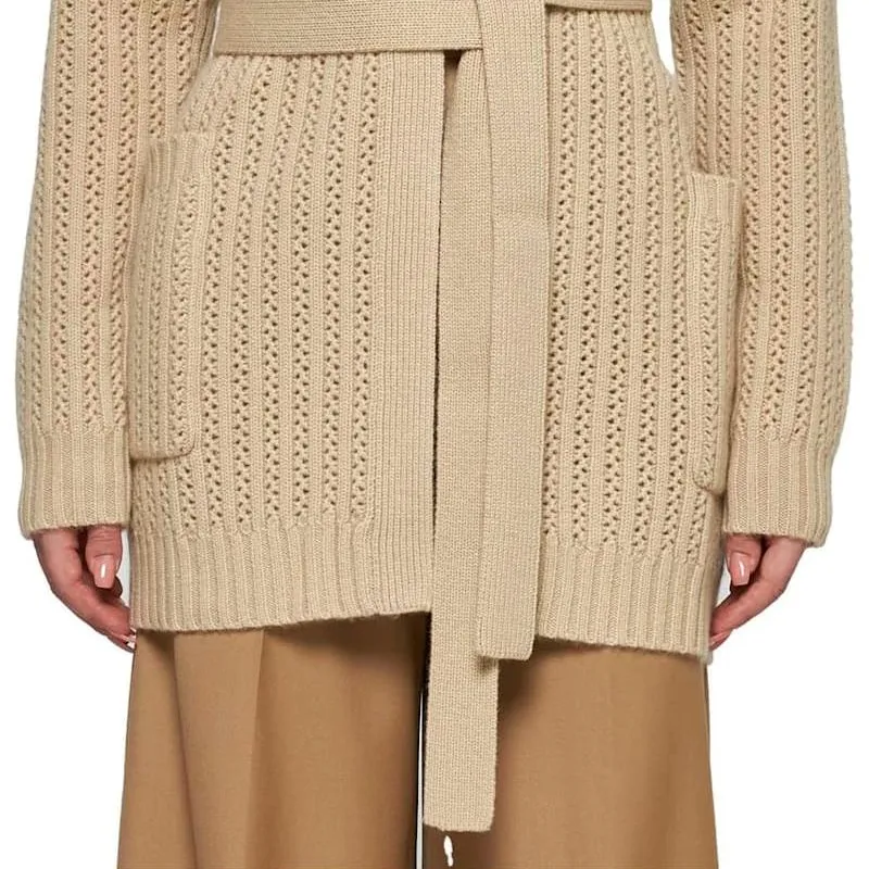 MaxMara Balzac Belted Long Sleeved Cardigan-4