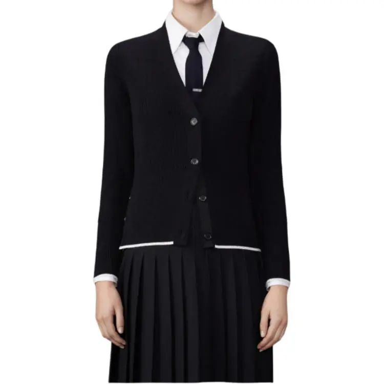THOM BROWNE Ribbed Wool blend Cardigan-4