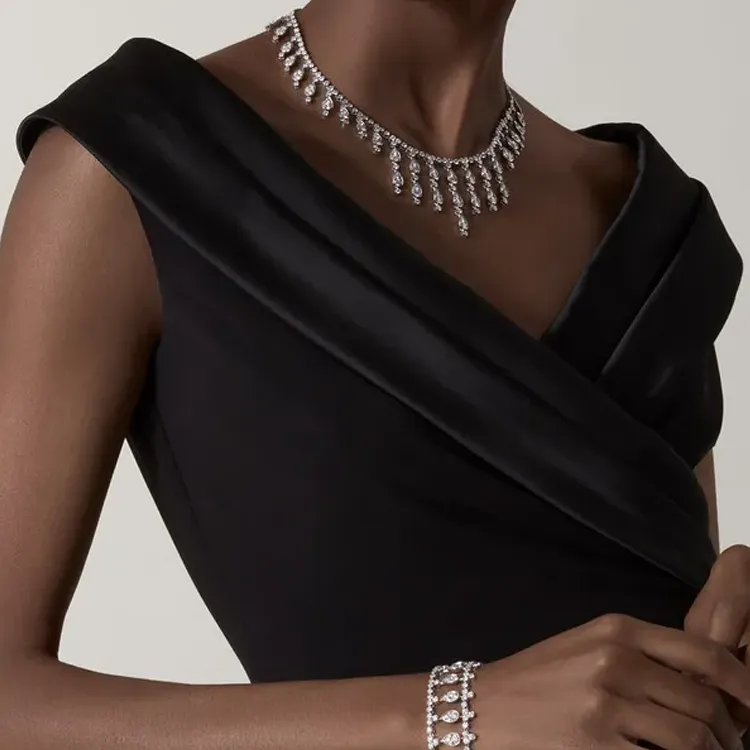 CARTIER White Gold Diamond Necklaces Women's Silver-2