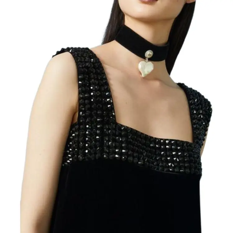 GUCCI Sleeveless Dress Women's Black-4