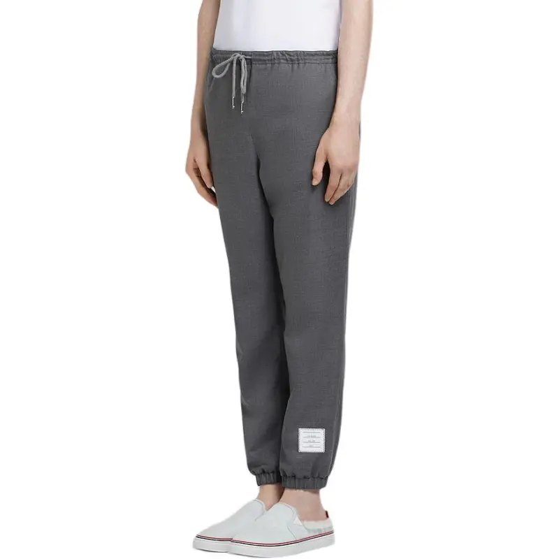 THOM BROWNE Drawstring waist Wool Track Pants-4