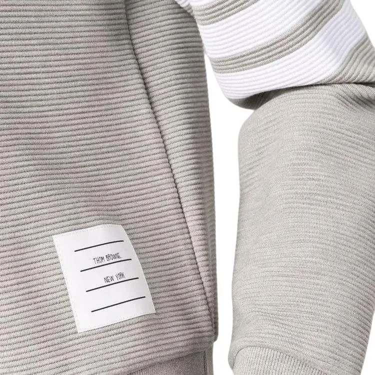 THOM BROWNE 4 Bar Cotton Ribbed Sweatshirt-4