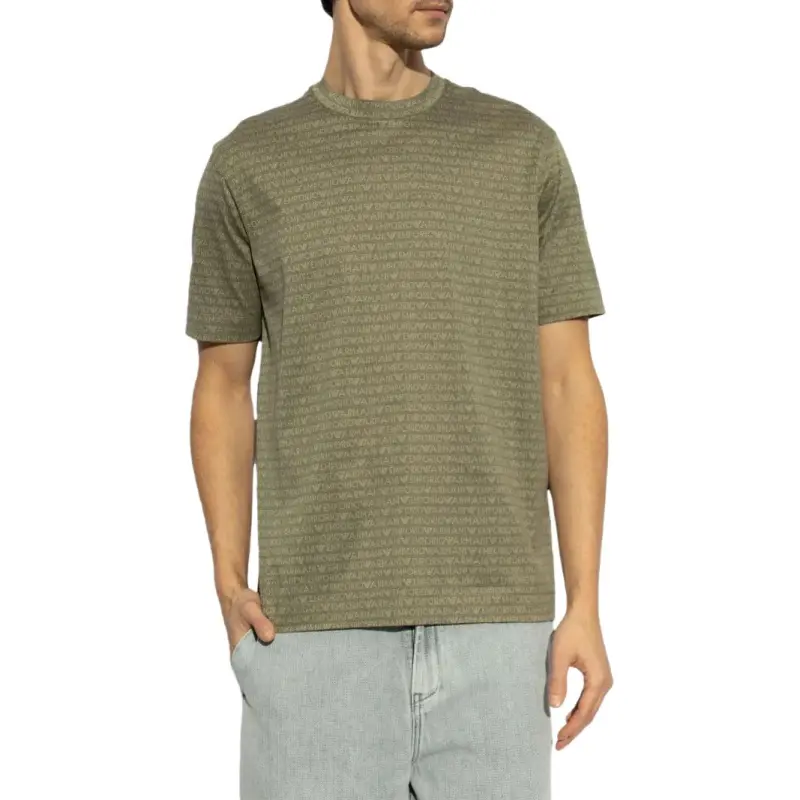 EMPORIO ARMANI Monogram Printed Crewneck T Shirt-2