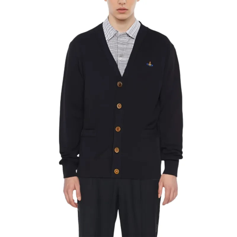 Vivienne Westwood Orb Logo Embroidered V Neck Cardigan-5