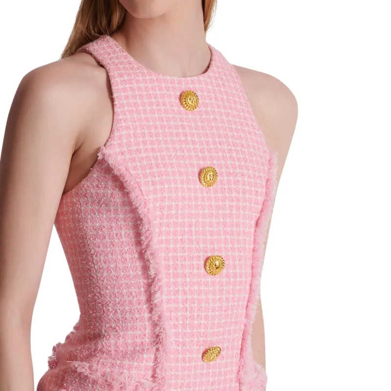 BALMAIN Sleeveless Dress Women's Pink-9