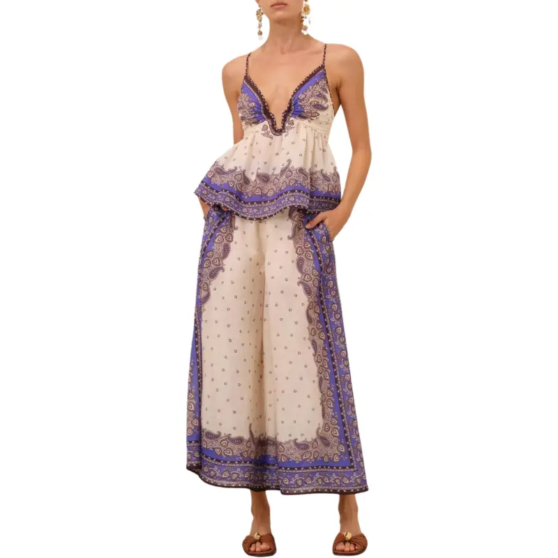 Zimmermann Maxine Wide Leg Cropped Pants-1
