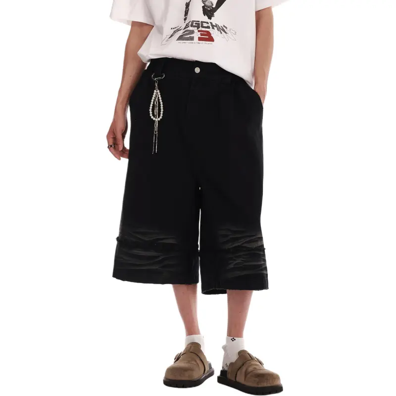 VINMUK Denim Shorts Unisex Black-7