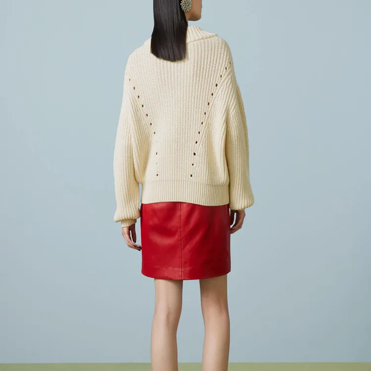 GUCCI Open-knit Lace-up Jumper-3
