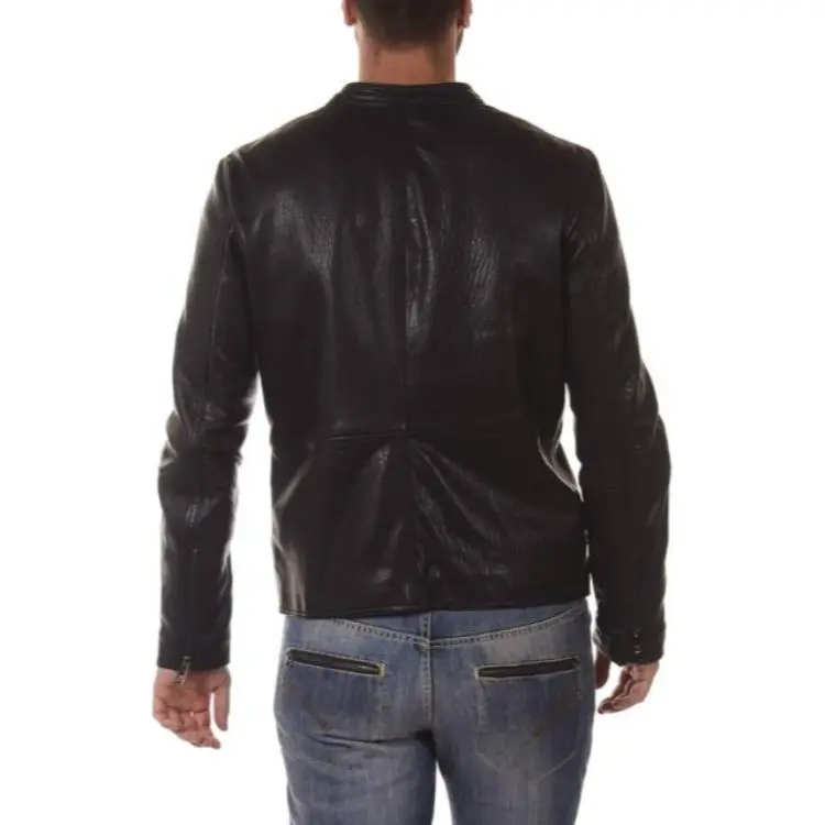 ARMANI JEANS Leather Jacket Men's Black-2