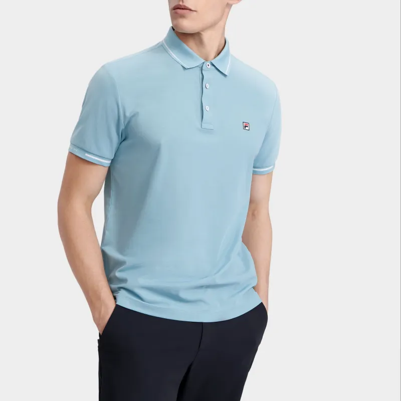 FILA Polo Shirt Men's Forget Me Not Blue-3