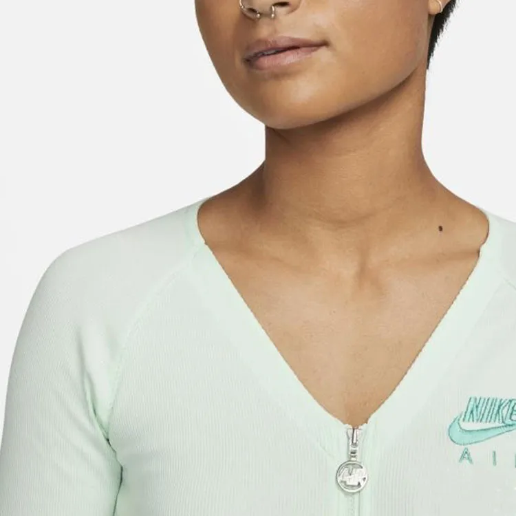 Nike Drop Shoulder Sleeve T-Shirt Women's Turquoise US Version-2