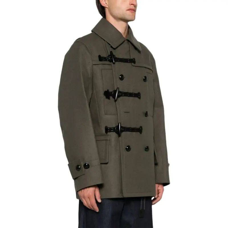 Sacai Frog Detailed Straight Hem Coat-3