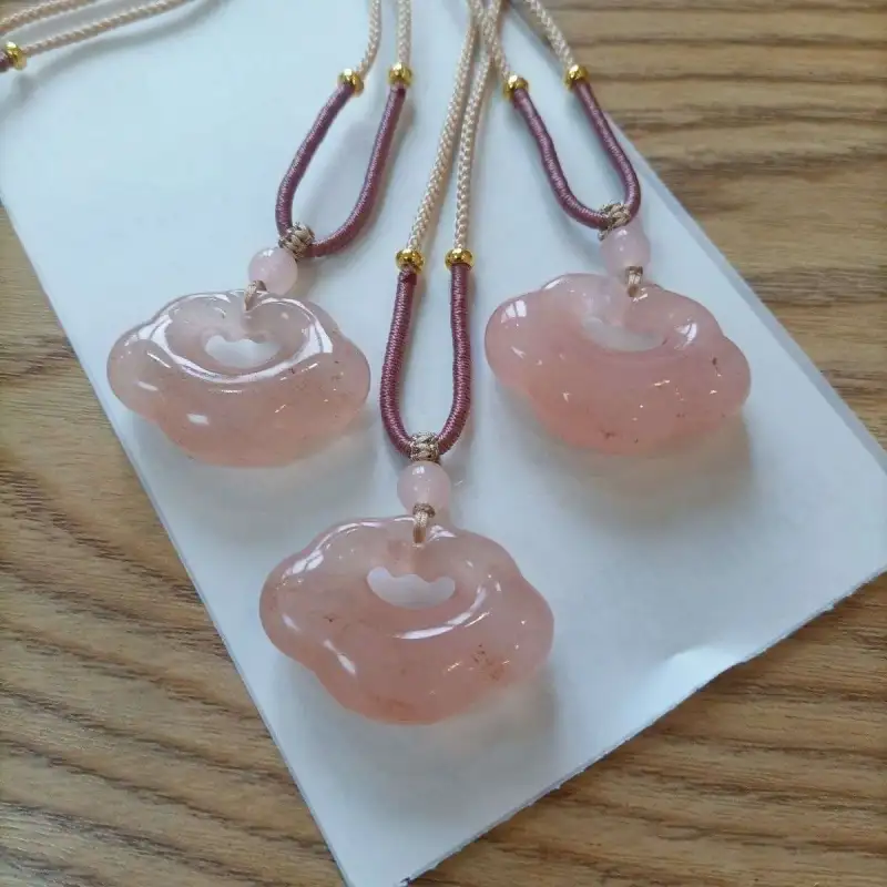 Gifts Golden Silk Jade Necklaces Unisex-8