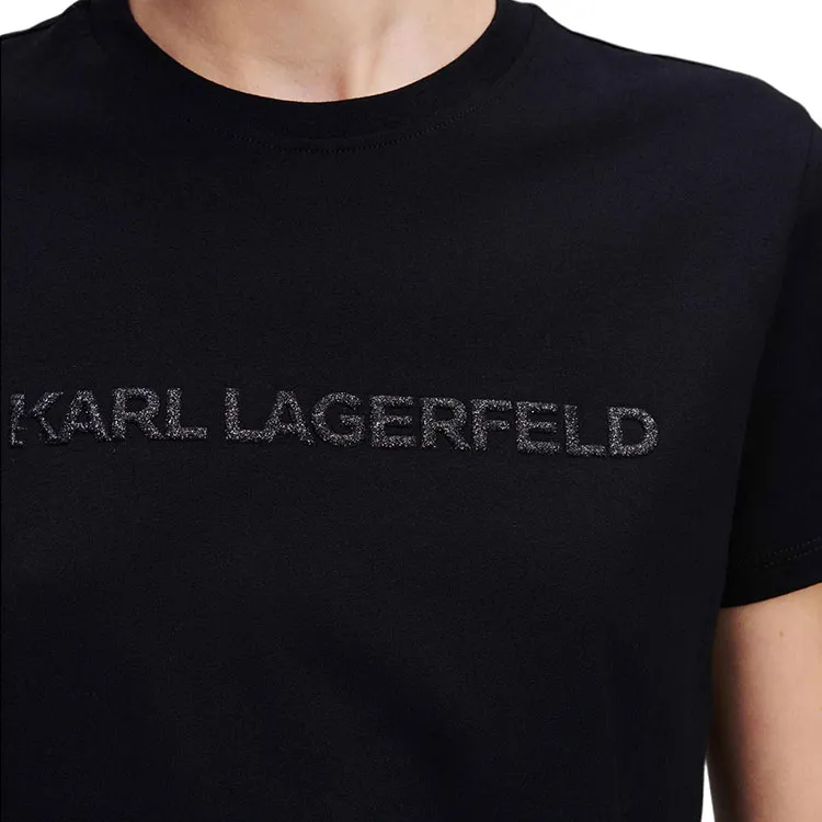 KARL LAGERFELD / Karl Lagerfeld Jeans Glitter Logo T shirt-4