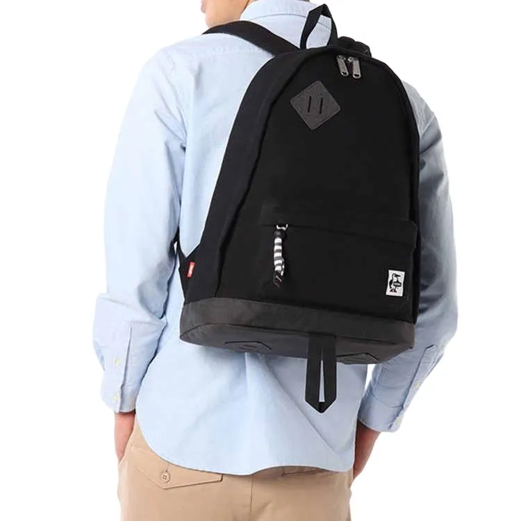 CHUMS Cotton Backpack Medium Size Unisex Black & Charcoal Black-1