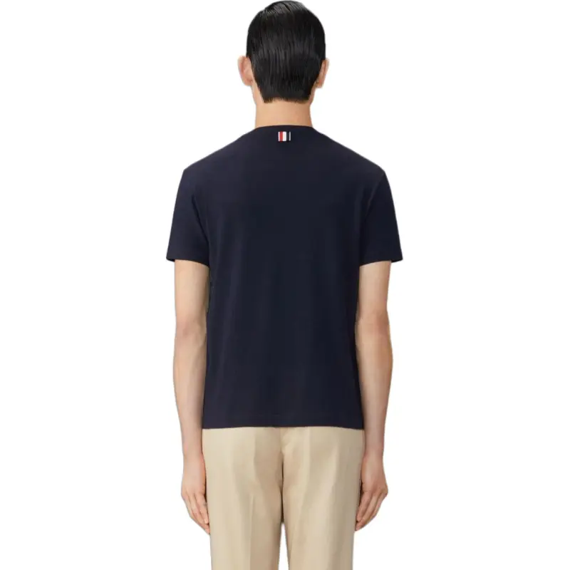 THOM BROWNE Short Sleeved Crewneck Knitted T Shirt-4
