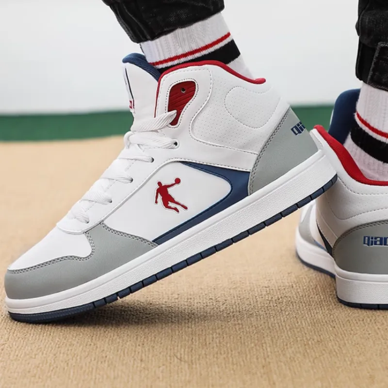 QIAODAN Coverage High Top Skateboard Shoes Men's Blue-1