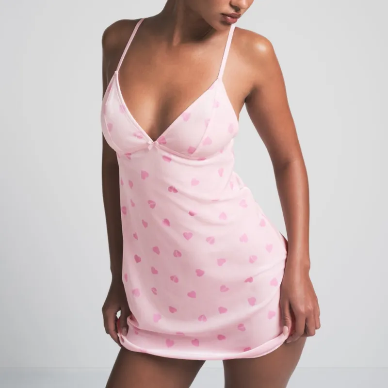 Skims Valentine's Day Collection Slip Dresses Women's Cherry Blossom Heartbreaker-1