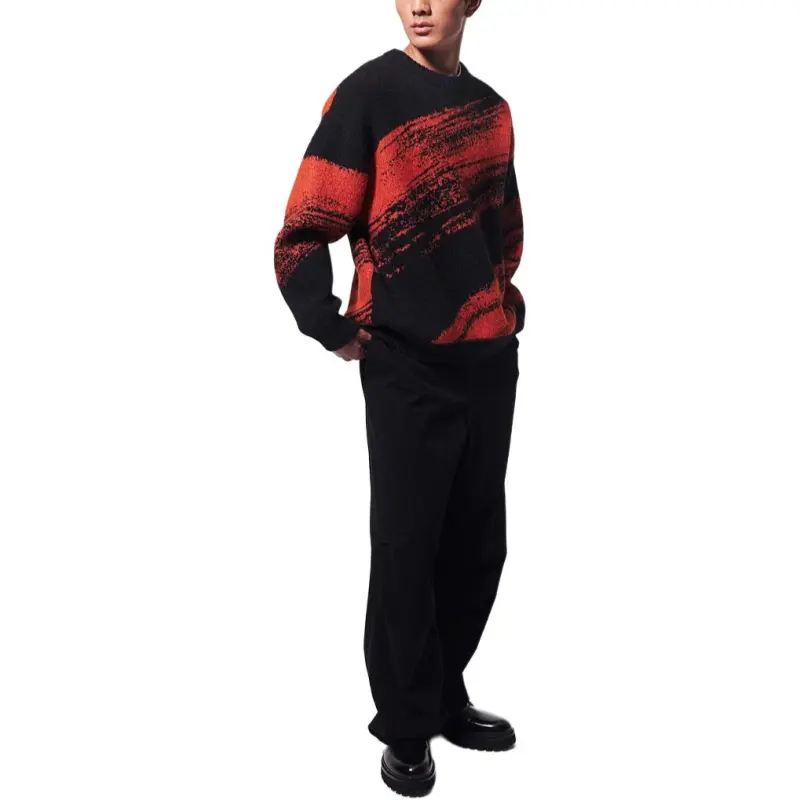 H&M New Year Sweaters Men Red/Black-3