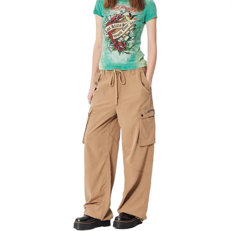Ed Hardy SS25 Cargo Pants Women's Camel-2