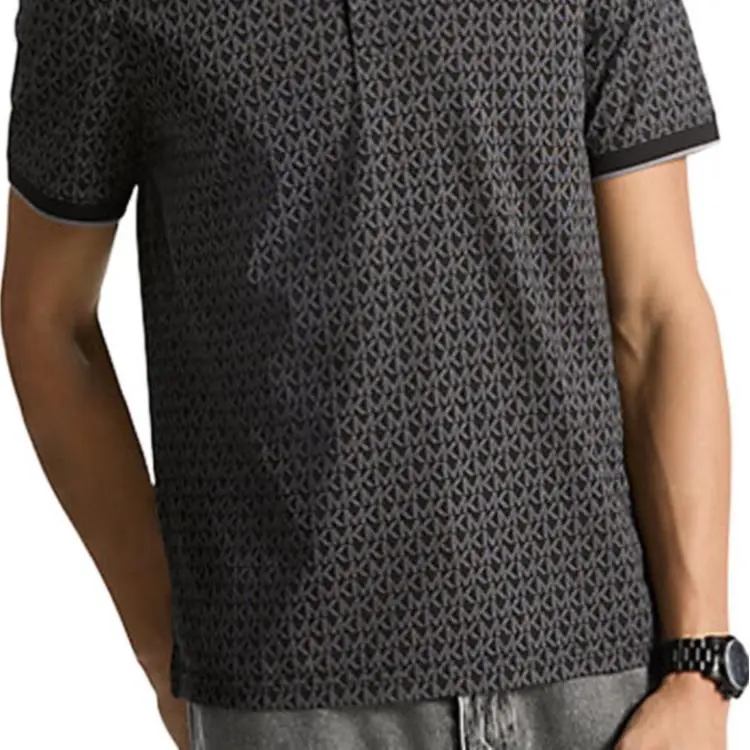 MICHAEL KORS Greenwich Signature Logo Print Cotton Polo Shirt-4