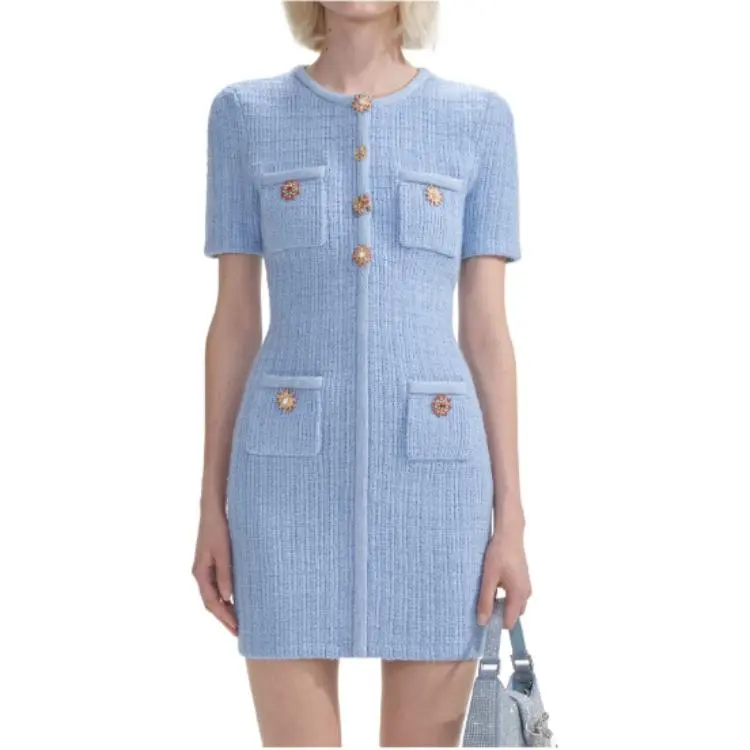 Self portrait Tweed Knitted Mini Dress-4