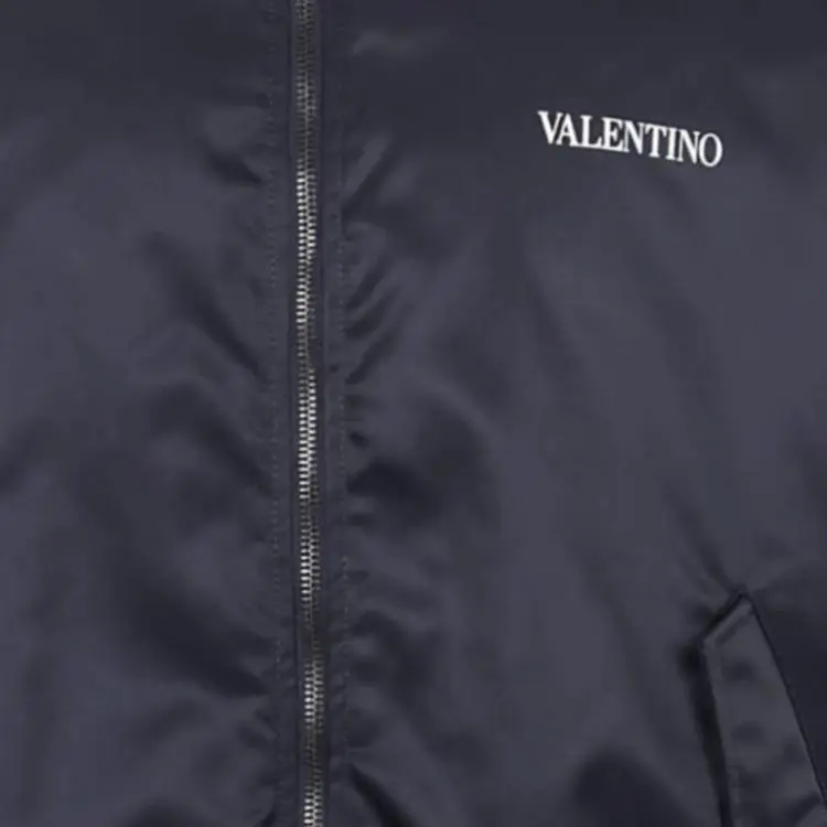 Valentino Logo Printed Zip Up Bomber Jacket-5