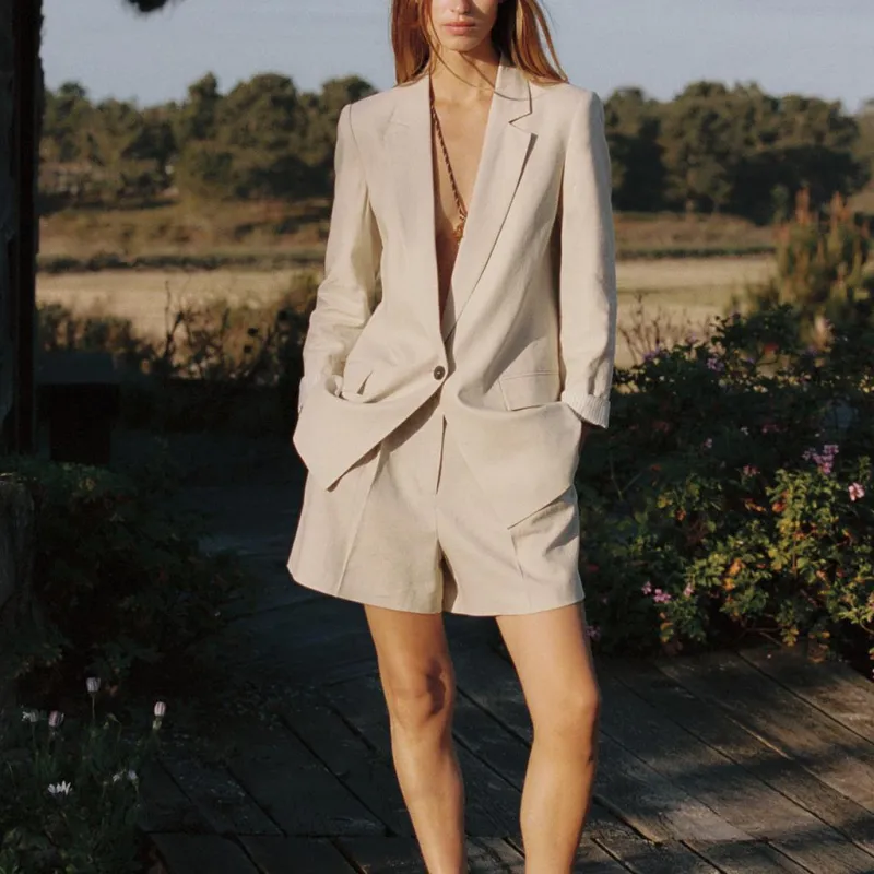ZARA Business Suit Women's Light Beige-4