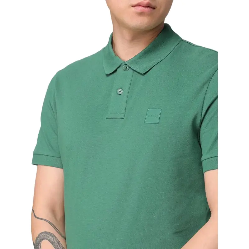 Boss Logo embroidered Piqué Polo Shirt-3