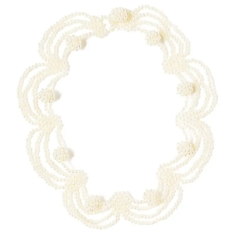 Beams Plastic Glass Necklaces Women's Silver/Ecru-3