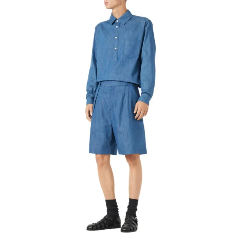 Loro Piana SS25 Casual Shorts Men's Blue-3