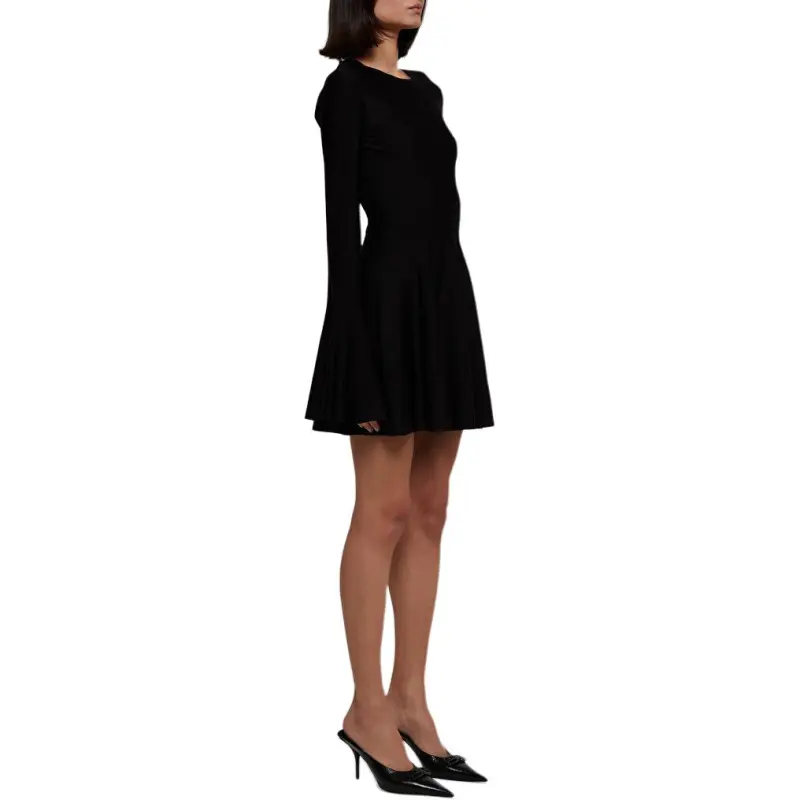 SAINT LAURENT Open back Flared Minidress-4