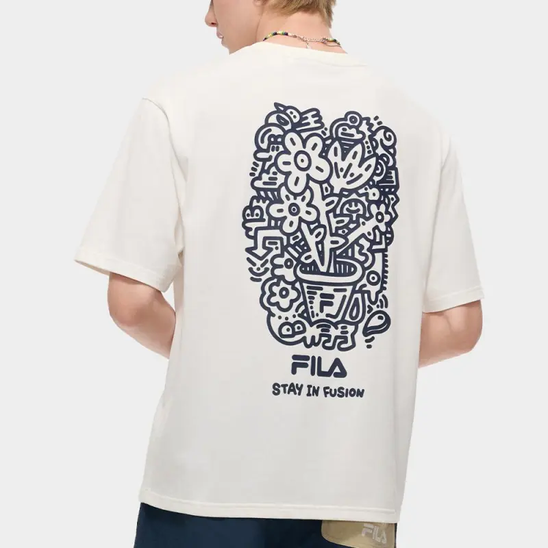 FILA FUSION T Shirt Unisex Cloud White WT-10