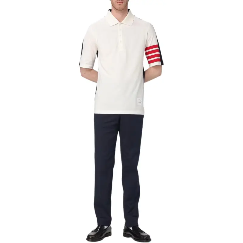 THOM BROWNE Color Blocked Polo Shirt-3