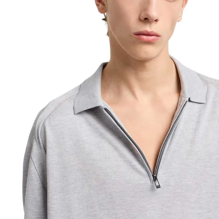 EMPORIO ARMANI SS25 Polo Shirt Men's Soft Matte Gray-4