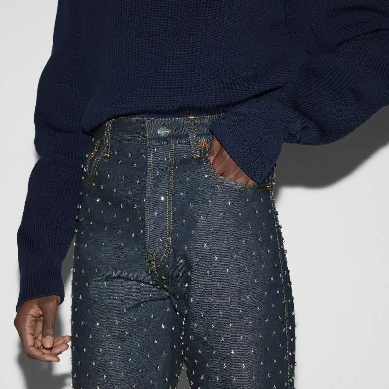 GUCCI Jeans Men Blue-12