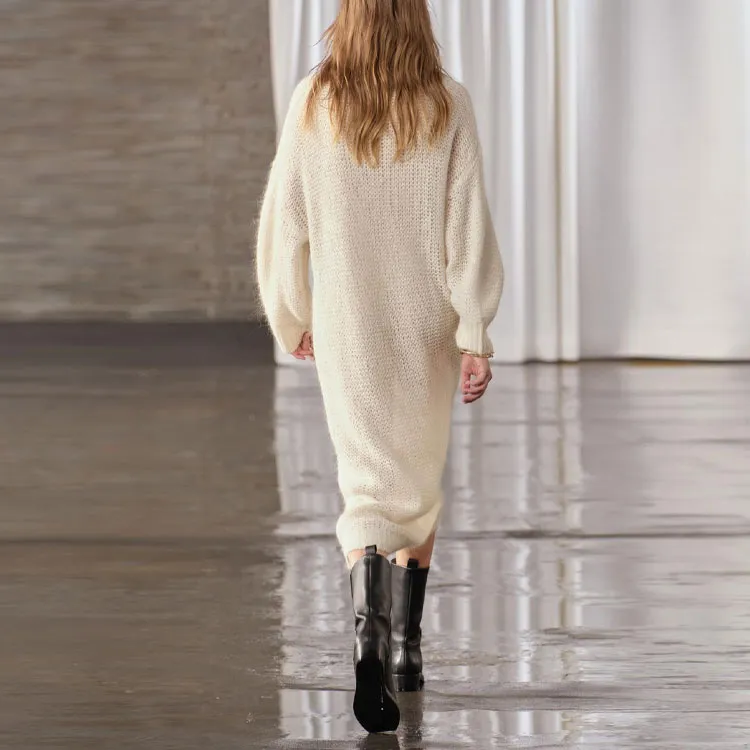 ZARA Long-Sleeved Dresses Women's White-3
