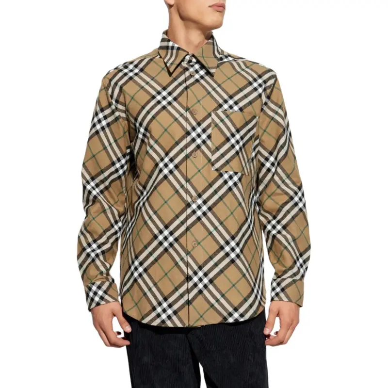 Burberry Check Printed Long Sleeved Shirt-3