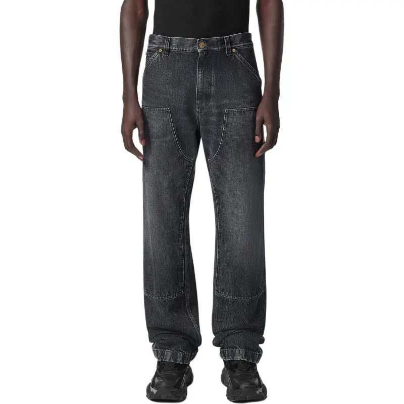 VERSACE Logo Patch Patchwork Designed Jeans-2