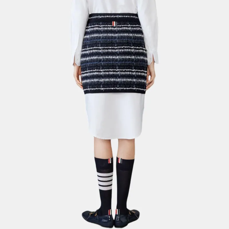 THOM BROWNE Tweed Mini Skirt-4