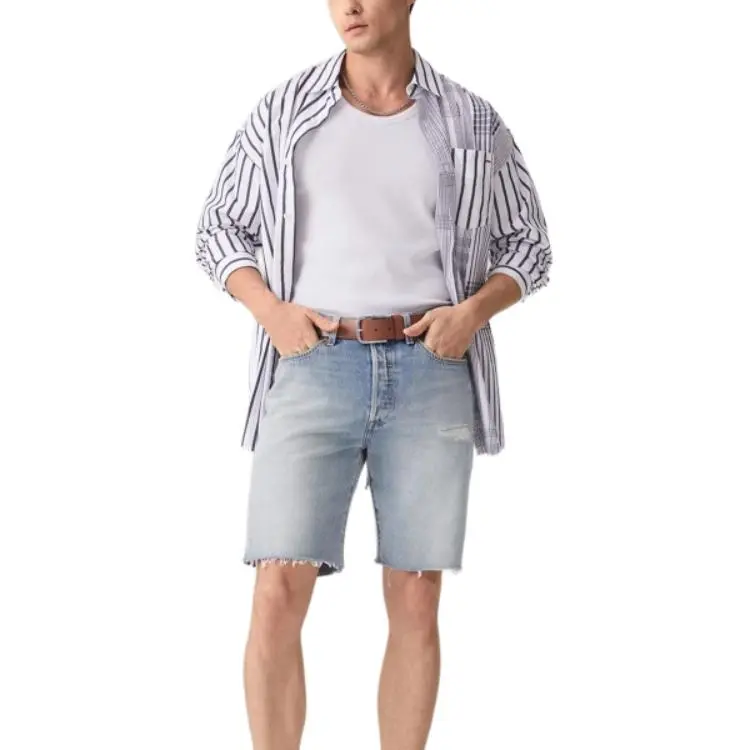 Levis Shirts Men Black White-2