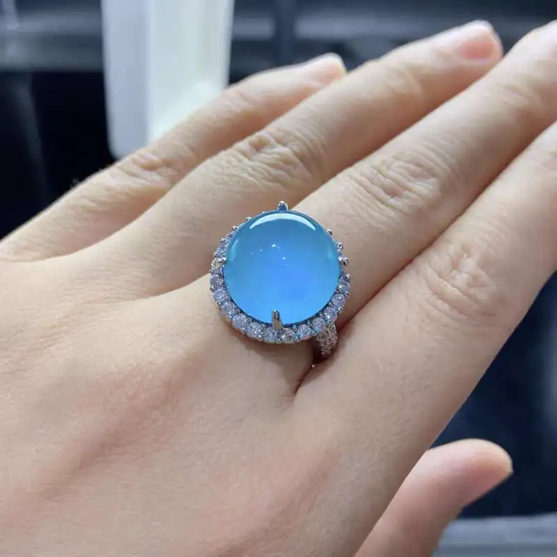 JUNWEN Chalcedony Rings Women's-8