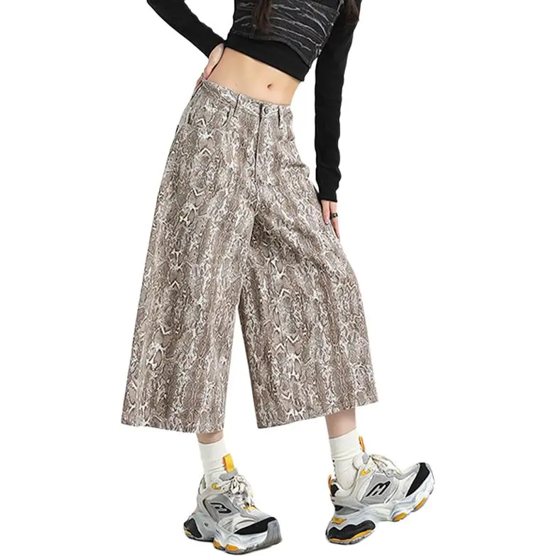 NHZN Casual Shorts Women's Snakeskin Print-1