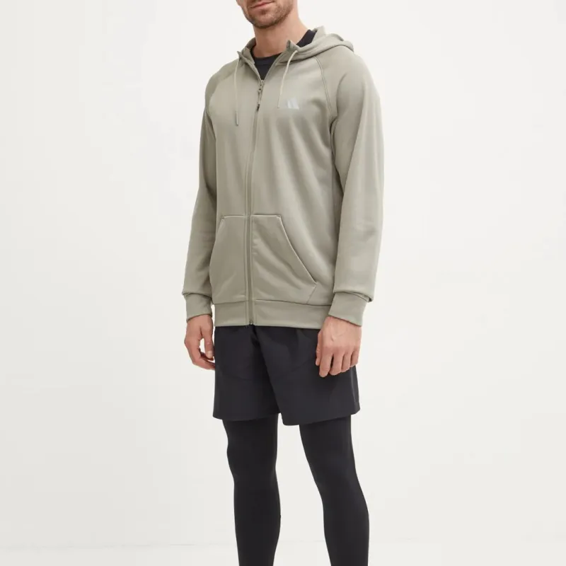 Adidas Game And Go Big Logo 3 Stripes Full Zip Hoodie-2